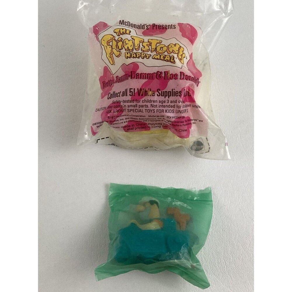 The Flintstones McDonald's Happy Meal Toys New Betty Bamm Bamm Fred Sealed 1993